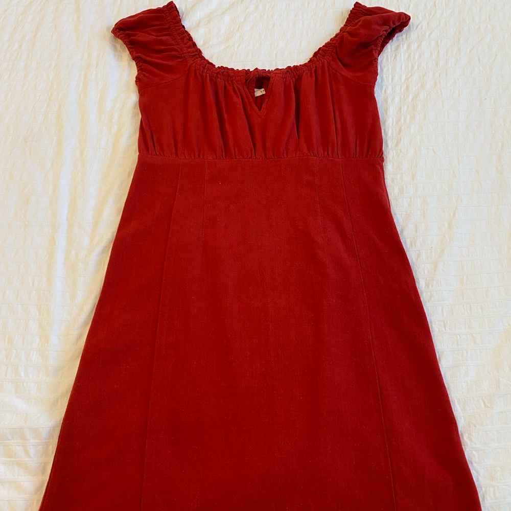 Red mini dress